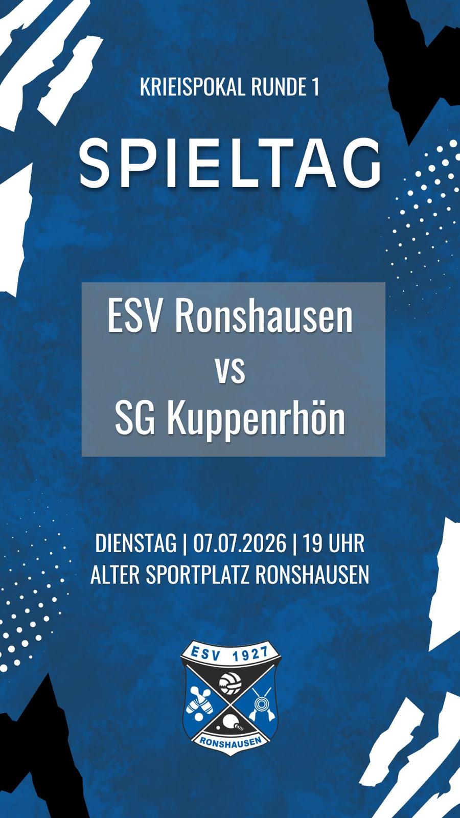 Spiel: Kreispokal 1. Runde ESV Ronshausen – SG Kuppenrhön