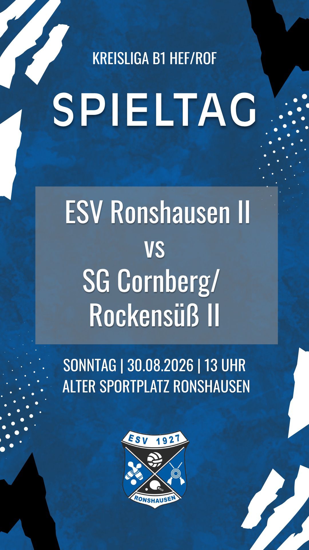 ESV Ronshausen II vs. SG Cornberg/Rockensüß II – 6. Spieltag KLB Gruppe 1 (Saison 2026/27)