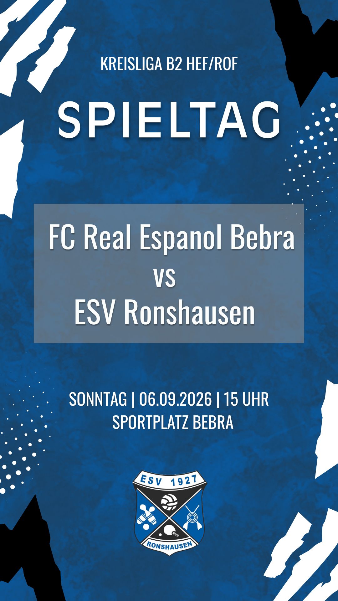 FC Real Espanol Bebra vs. ESV Ronshausen – 7. Spieltag KLB Gruppe 2 (Saison 2026/27)