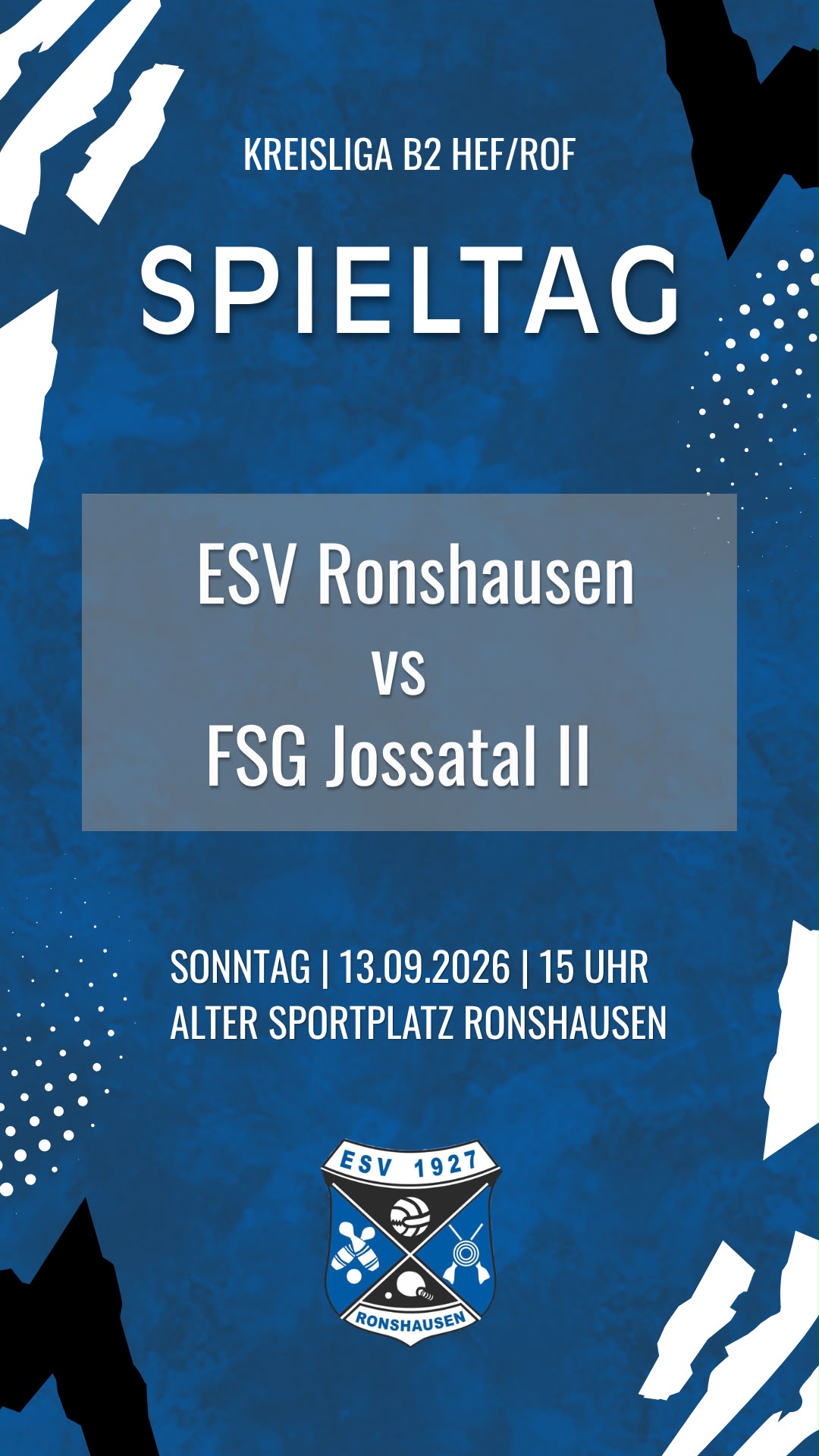 ESV Ronshausen vs. FSG Jossatal II – 8. Spieltag KLB Gruppe 2 (Saison 2026/27)