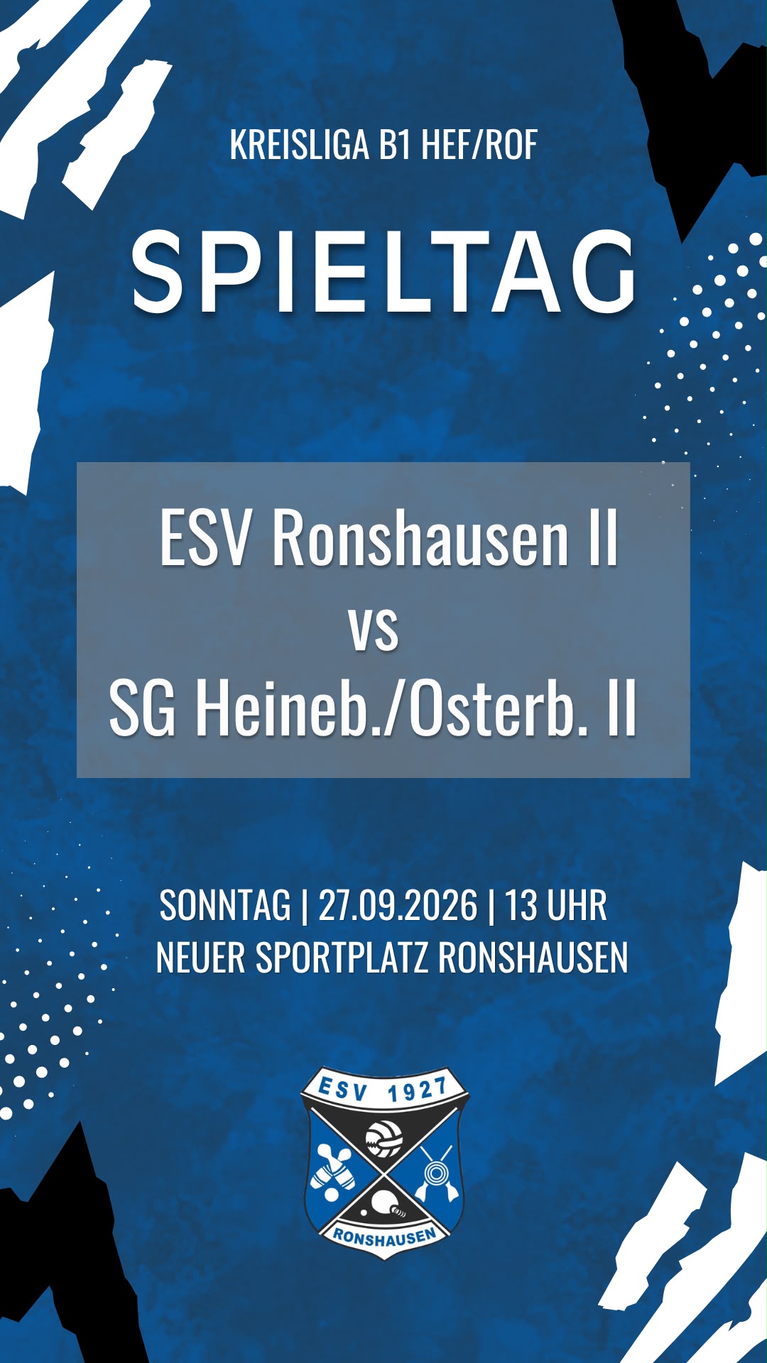 ESV Ronshausen II vs. SG Heineb/Osterb. II – 9. Spieltag KLB Gruppe 1 (Saison 2026/27)